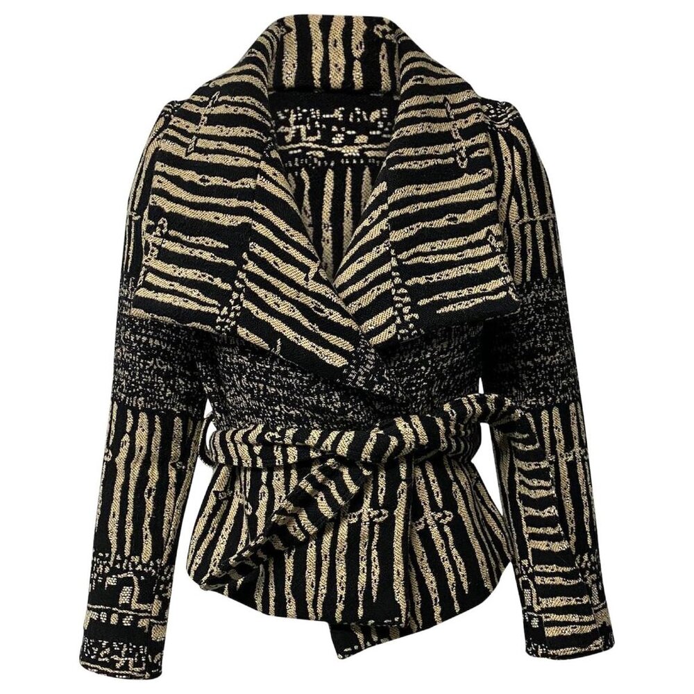 IRO Aska Embroidered Moto Knit Wrap Jacket Size 2 EUC